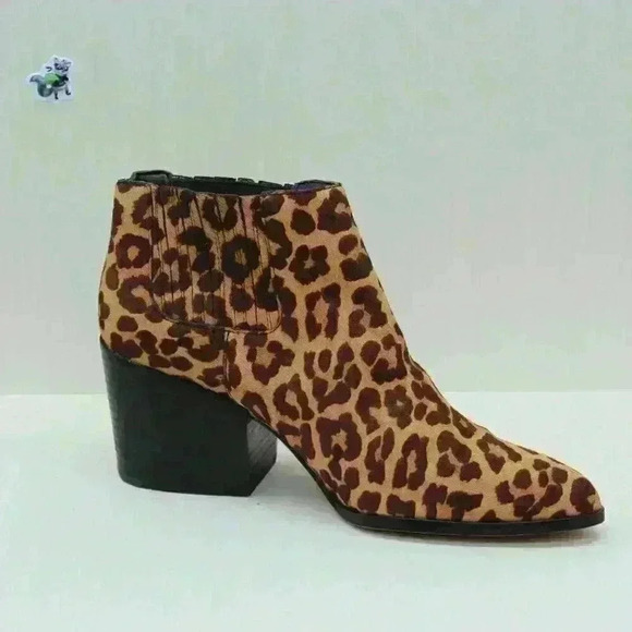 1. State Jerome Women's Brown Leopard Calf Hair Heeled Booties Size US 10/EU 40 - Picture 3 of 10
